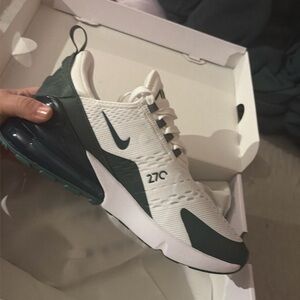 Nike 270 Air Max White Dark Green Athletic Sneaker